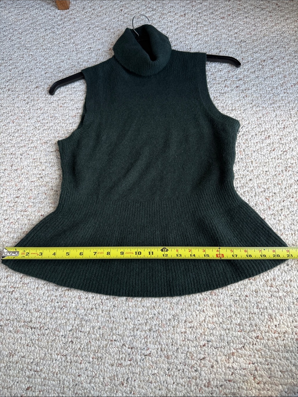White House Black Market Soft Turtleneck Peplum In Green Spruce New small - Picture 11 of 14